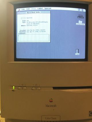 Macintosh Color Classic M1600 With Keyboard 4mb RAM Great 12