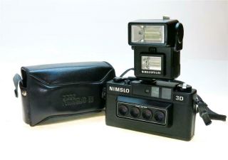 Nimslo 35mm Quadra Lens 3d Camera,  Flash,  Case,  Ship Worldwide