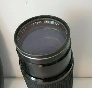 Vintage SOLIGOR C/D f/1:3.  5 78 - 210mm Lens w/Hoya 62mm UV Filter,  Padded Sleeve 3