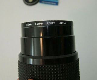 Vintage SOLIGOR C/D f/1:3.  5 78 - 210mm Lens w/Hoya 62mm UV Filter,  Padded Sleeve 5