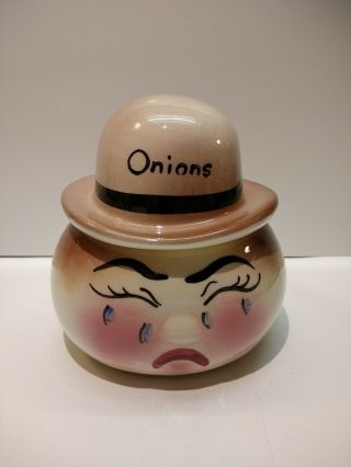 Vintage Anthropomorphic Deforest Of California Onion Ceramic Condiment Jar