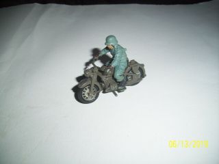 Vintage Britains Deetail Ww2 German Army Bmw Motorbike 1:32 Toy Soldier