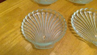Vintage Anchor Hocking Clam Shell Clear Textured Glass Bread & Butter Plates 6 3