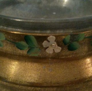 Vintage Swiss Lador Brass Musical Powder Case Music Box Butterflies Flowers 4