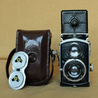 Rolleiflex Baby 4x4 German Tlr Camera Compur Zeiss Tessar Cla