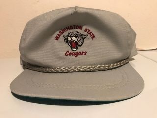 Vintage Washington State University Cougars La Mode Adjustable Buckle Usa Hat