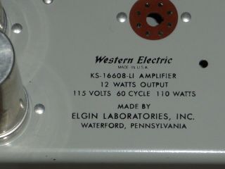 WESTERN ELECTRIC KS - 16608L - 1 TUBE AMPLIFIER 12 WATTS OUTPUT 12
