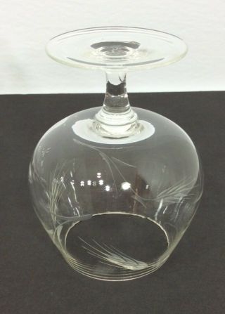 7 Vintage Brandy Snifter Cognac Glass Cocktail Cordial Etched Gray Cut Wheat 4