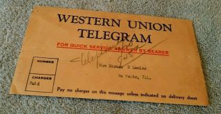Vintage Western Union Telegram 1942