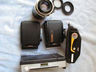 Graflex XL w 2 Lens Zeiss Tessar / Ysarex Back Polaroid Graflok 70mm Rangefinder 12