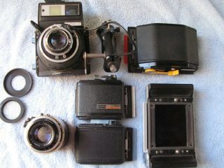 Graflex Xl W 2 Lens Zeiss Tessar / Ysarex Back Polaroid Graflok 70mm Rangefinder