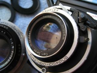Graflex XL w 2 Lens Zeiss Tessar / Ysarex Back Polaroid Graflok 70mm Rangefinder 9
