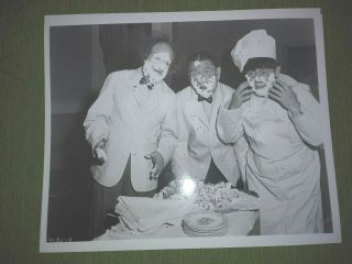 The Three Stooges Photo Moe Larry Shemp Pie In Face Vintage