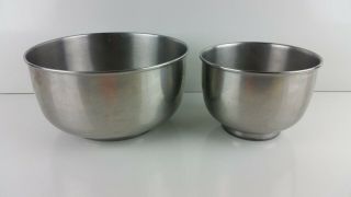 Vintage Stainless Steel Bowl Set For 12 Speed Sunbeam Mixmaster Large And Small