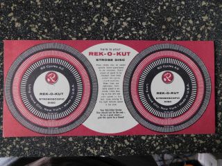 1 Set Of Vintage Rek O Kut Nos Strobe Disc.