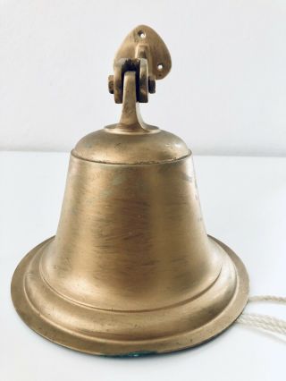 Vintage Solid Brass Ship Bell Boat Nautical Marine 3 Pounds Shape Gold