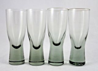 Vintage Holmegaard Canada Smoke Cordial Shot Glasses Set Of 4 Danish 4 5/8 "