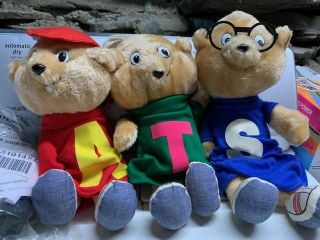 Vintage 1983 Alvin And The Chipmunks Plush Set Simon Theodore Cbs Toys 11” Dolls