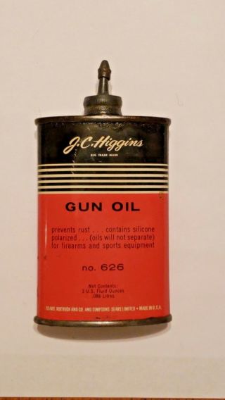 Vintage J.  C.  Higgins Guns Lead Top Oiler Can 3 Oz.  No.  626