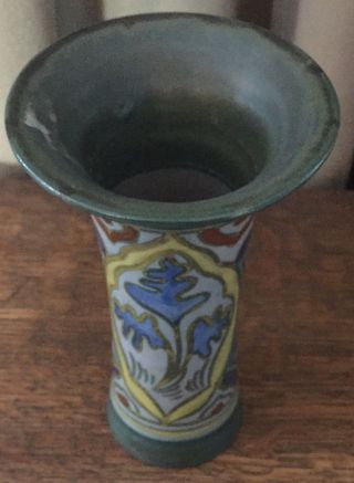 Vintage Gouda Vase - Matte Green,  Yellow,  Cobalt,  and Blue Gray 5