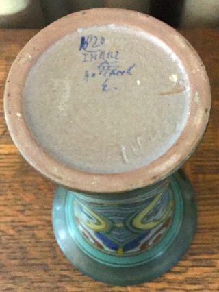 Vintage Gouda Vase - Matte Green,  Yellow,  Cobalt,  and Blue Gray 7