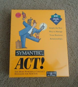 Nib Vintage 1996 Symantec Act Contact Manager For Apple Newton Pda 06 - 00 - 00478