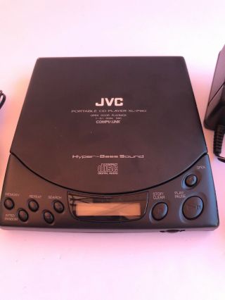 JVC XL - P80 Vintage Portable CD Player Hyper Bass Sound Walkman And Adapter 2
