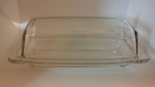 Vintage Pyrex Butter Dish Clear Glass Style 72 - B With Lid