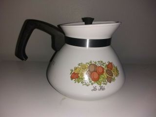 Vintage Corning Ware Spice of Life Le The 6 Cup Tea Pot Coffee P - 104 w/Lid 5
