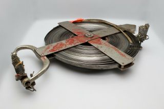 Vintage Steel LUFKIN Surveyors Measure Tape Reel 2