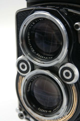 Rolleiflex 2.  8A Type 1 W/ Zeiss Opton Tessar 2.  8/80mm,  Shoulder Strap And Cap 4