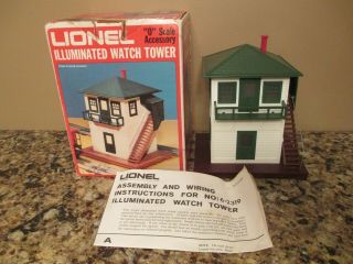 Vintage Lionel Train 6 - 2319 " O " Scale Illuminated Watch Tower Accessory W/ Box
