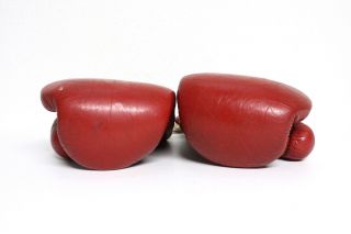 Vintage Tuf - Wear Red Leather Boxing Gloves USA 10oz Sidney Neb Rocky Old School 3