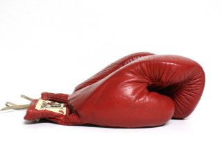 Vintage Tuf - Wear Red Leather Boxing Gloves USA 10oz Sidney Neb Rocky Old School 5