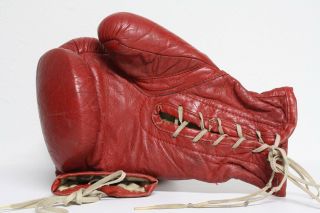 Vintage Tuf - Wear Red Leather Boxing Gloves USA 10oz Sidney Neb Rocky Old School 6