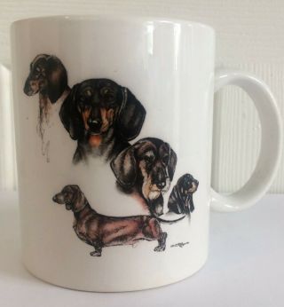 Dachshund Coffee Mug Tea Cup Weiner Dog Lover Gift Wire Haired Smooth Vintage