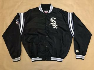 Vintage Mlb Chicago White Sox 90s Men’s Starter Satin Button Jacket Xl