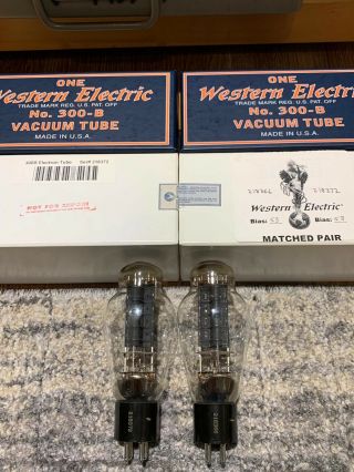 Match Pair Western Electric We 300b Vacuum Tube: Tester 86/86 Min 58