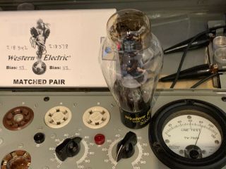 Match Pair Western Electric WE 300B Vacuum Tube: Tester 86/86 Min 58 6