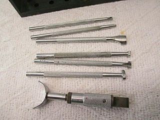 Set of 5 Vintage Craftool Leather Stamp Tools with Cutter and Stand 5