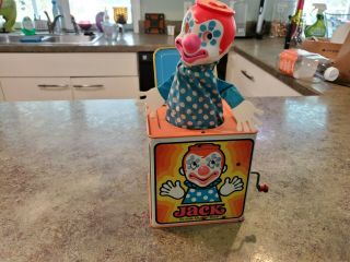 Vintage 1971 Mattel Clown Jack In The Music Box