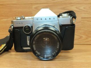 Vintage Sears Tls 35mm Film Camera With Lens & Case Read