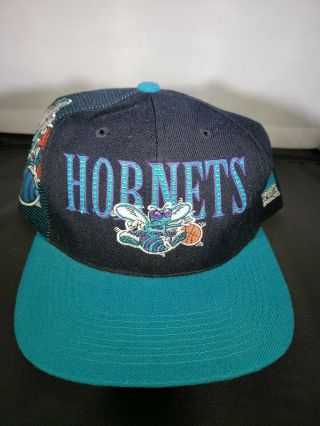Vintage Sports Specialties Charlotte Hornets Shadow Snapback Hat Nba Cap Nba