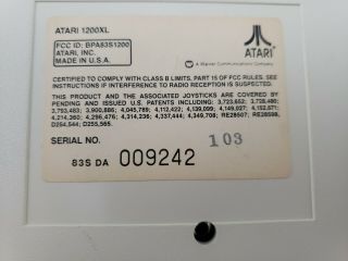 Vintage ATARI 1200XL Home Computer w Power Supply AV Cord 2 Games 3 Controllers 11