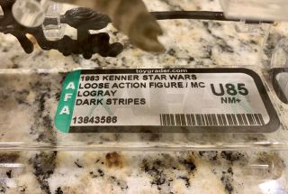 Vintage Star Wars AFA Graded U85 Logray with Dark Stripes Action Figure 3