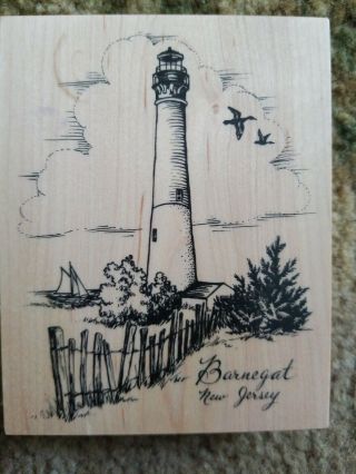Rare Vintage Psx K - 2852 Rubber Stamp Barnegat Lighthouse 1999