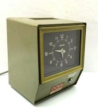 VTG Amano Punch Time Clock model 6507 Keeps Time - Does Not Punch Cards - Decor 3