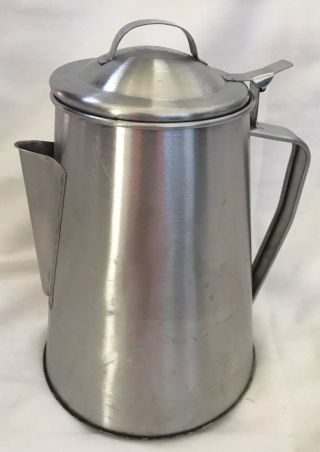 Rustic Camping 8 Cup Coffee Pot Stainless Steel Vintage Aluminium Filter 2