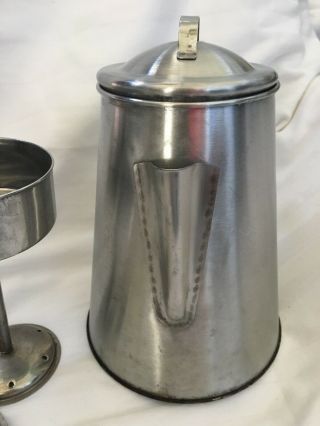 Rustic Camping 8 Cup Coffee Pot Stainless Steel Vintage Aluminium Filter 5