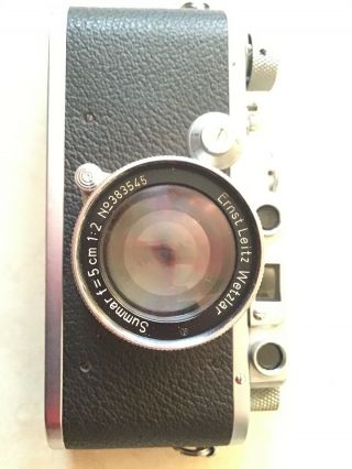 Leica Leitz 3C,  IIIC Camera With Summar 5cm F2 Lens & Case. 2